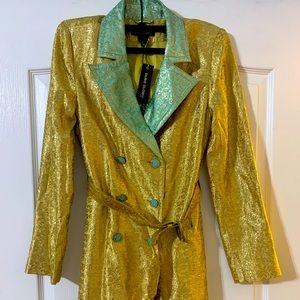 Duro Olowu Duro Olowu Trench Coat Gold Paisley Print Pointed Collar